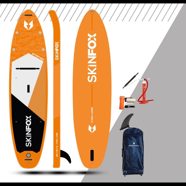 SKINFOX STARFISH CARBON-SET (335x80x15) 4-TECH L-CORE SUP Paddelboard orange