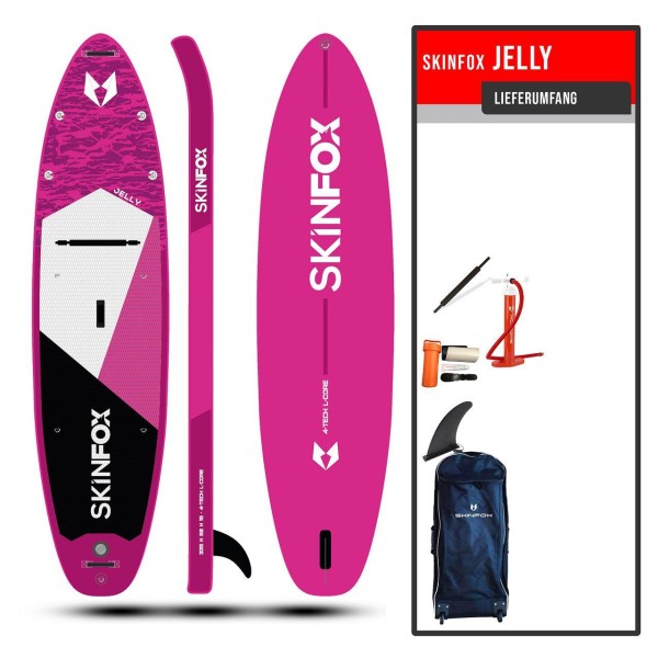 SKINFOX JELLY ALU-SET (335x80x15) 4-TECH L-CORE SUP Paddelboard pink