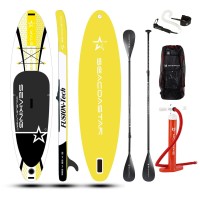 SEACOASTAR SEAKING Carbon-SET (325x80x15) Dubbellaags SUP Paddle Board Geel